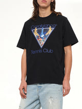 Monde Perdu Tennis Club Icon Printed Classic T-Shirt in Black