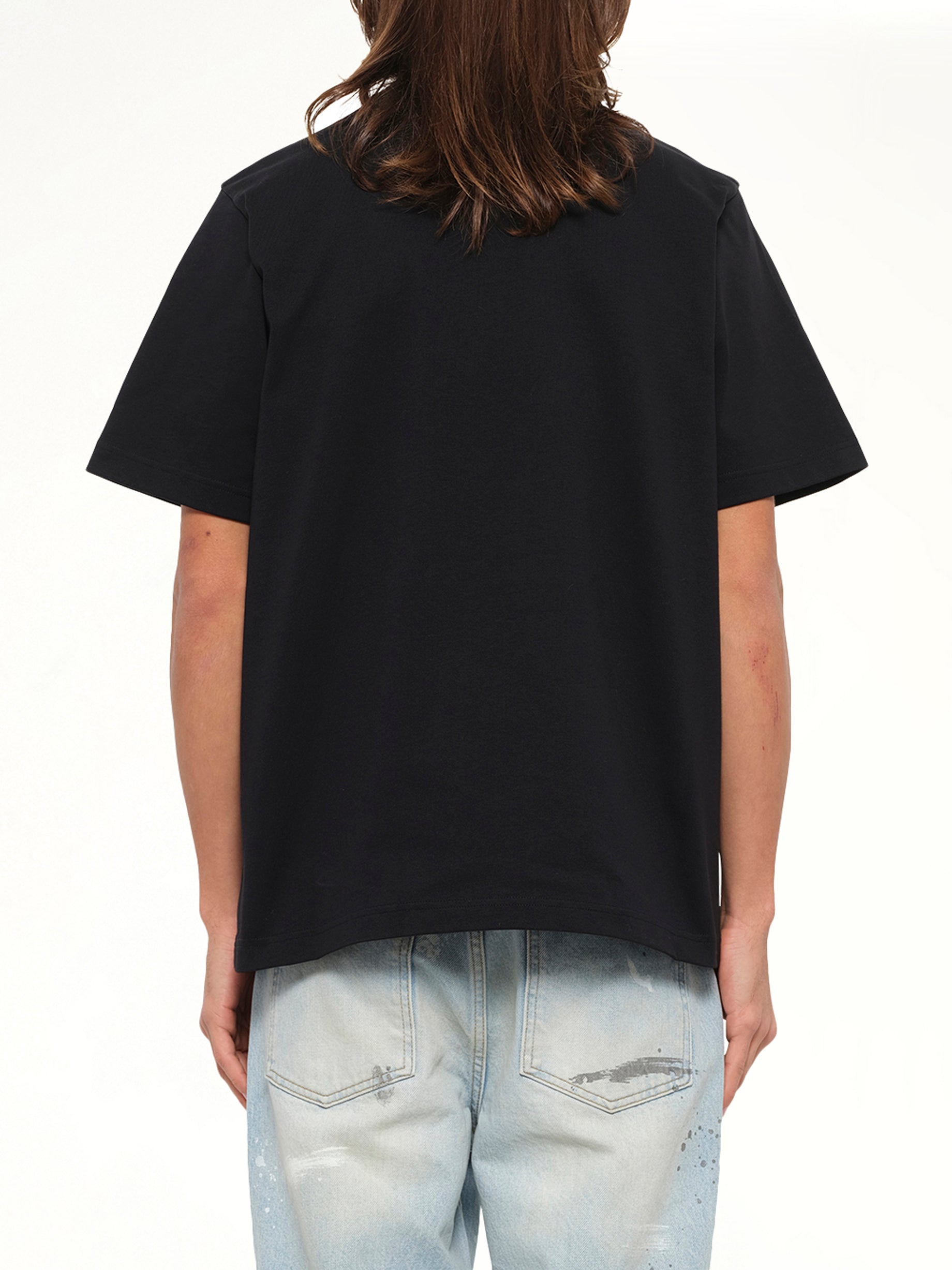 Monde Perdu Tennis Club Icon Printed Classic T-Shirt in Black
