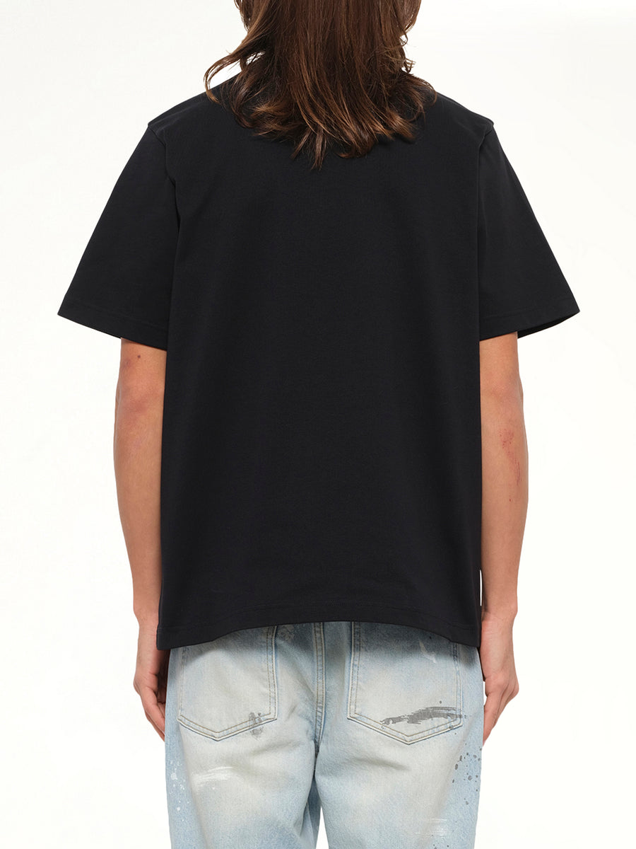 Monde Perdu Tennis Club Icon Printed Classic T-Shirt in Black