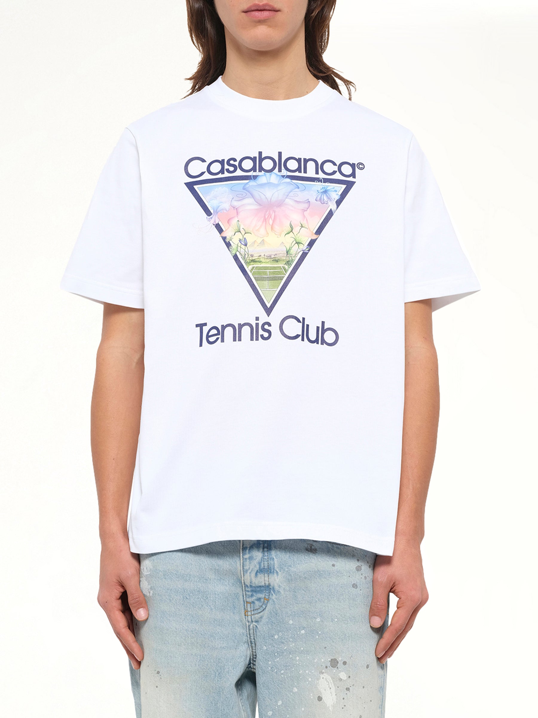 Tennis Icon Printed Classic T-Shirt in White