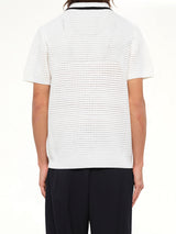 Waffle Stitch Polo Shirt in White