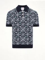 Cotton CC Monogram Polo Shirt in Black