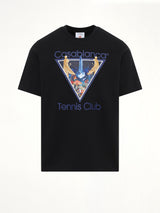 Monde Perdu Tennis Club Icon Printed Classic T-Shirt in Black