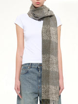 38X180 Wool Cashmere Anagram Scarf in Green