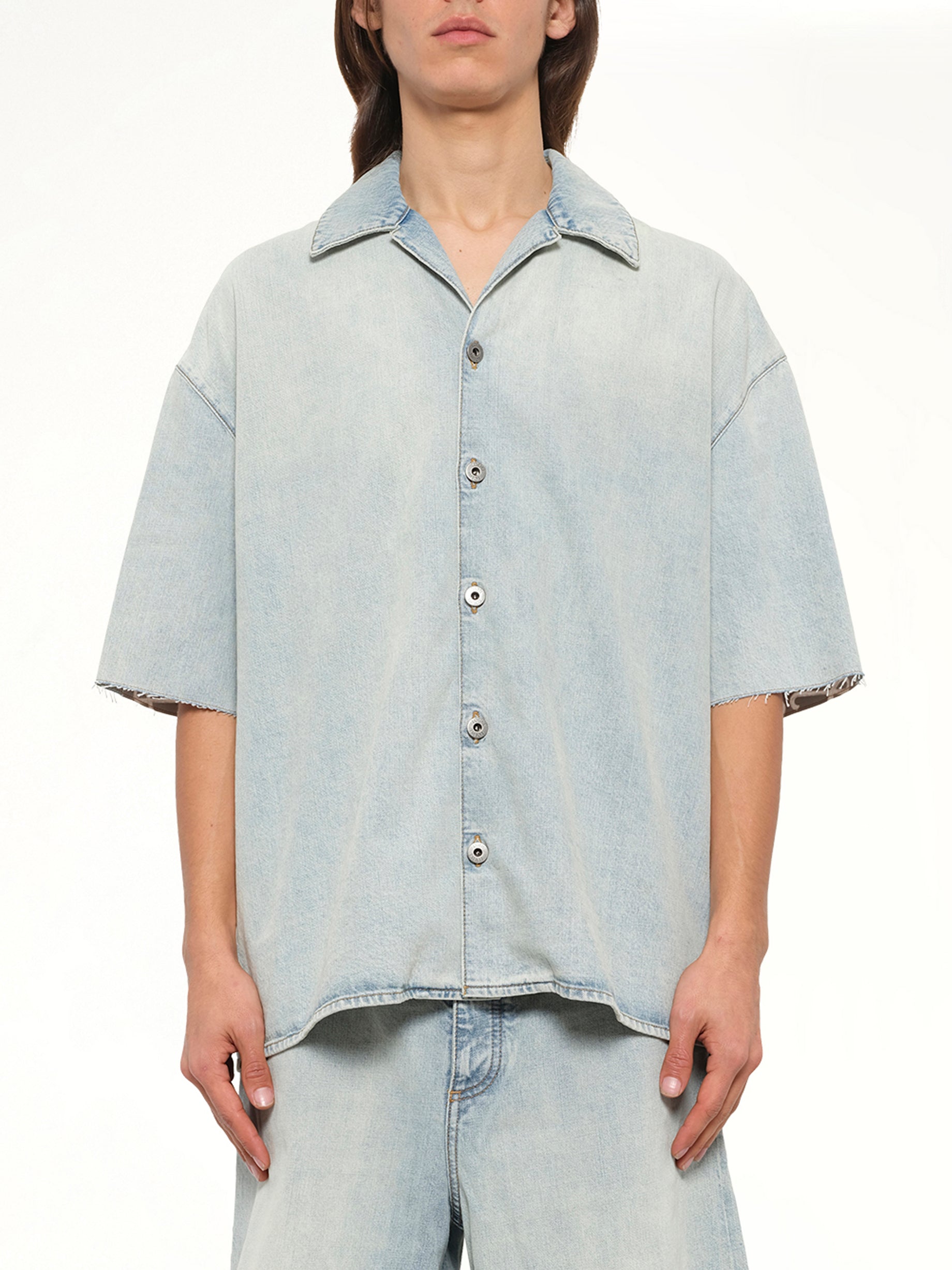 Anagram Short Sleeve Shirt in Washed Blue