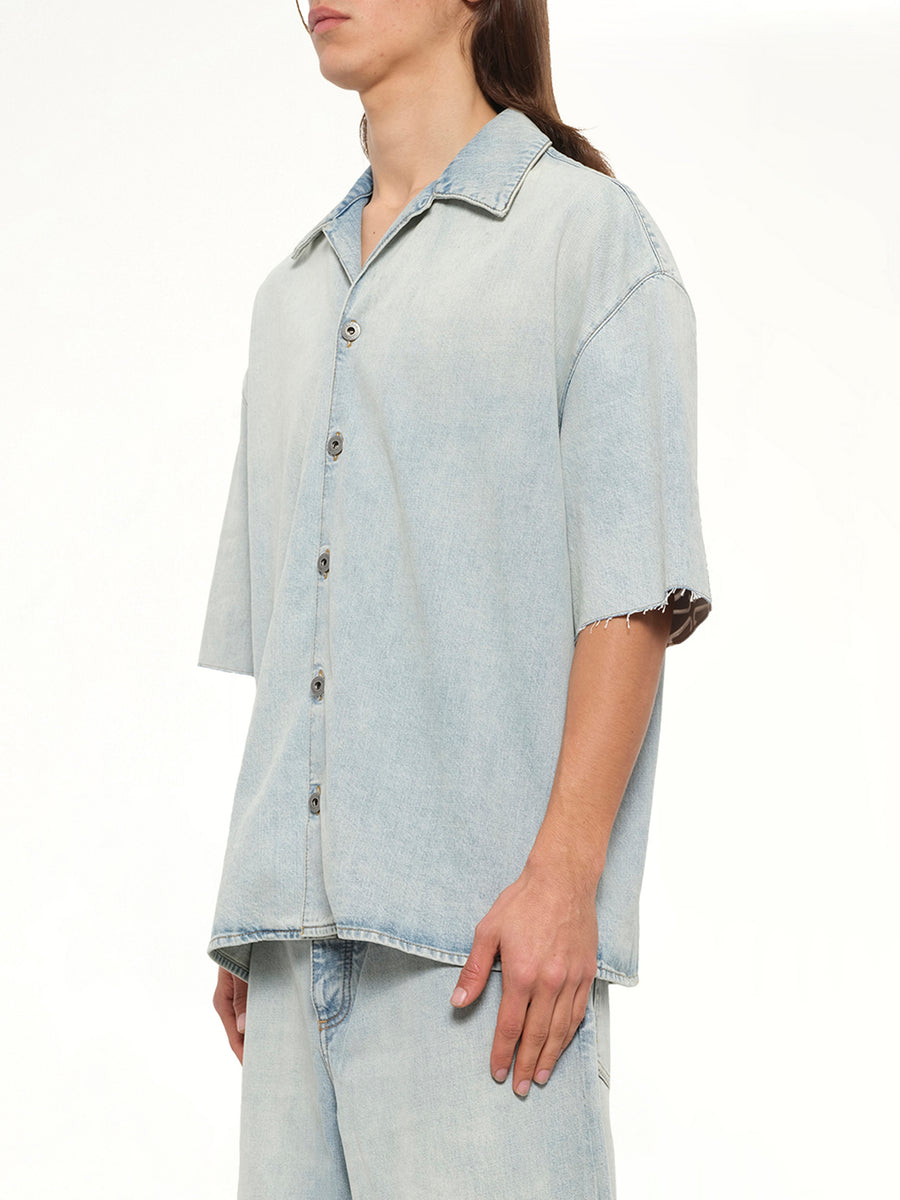 Anagram Short Sleeve Shirt in Washed Blue