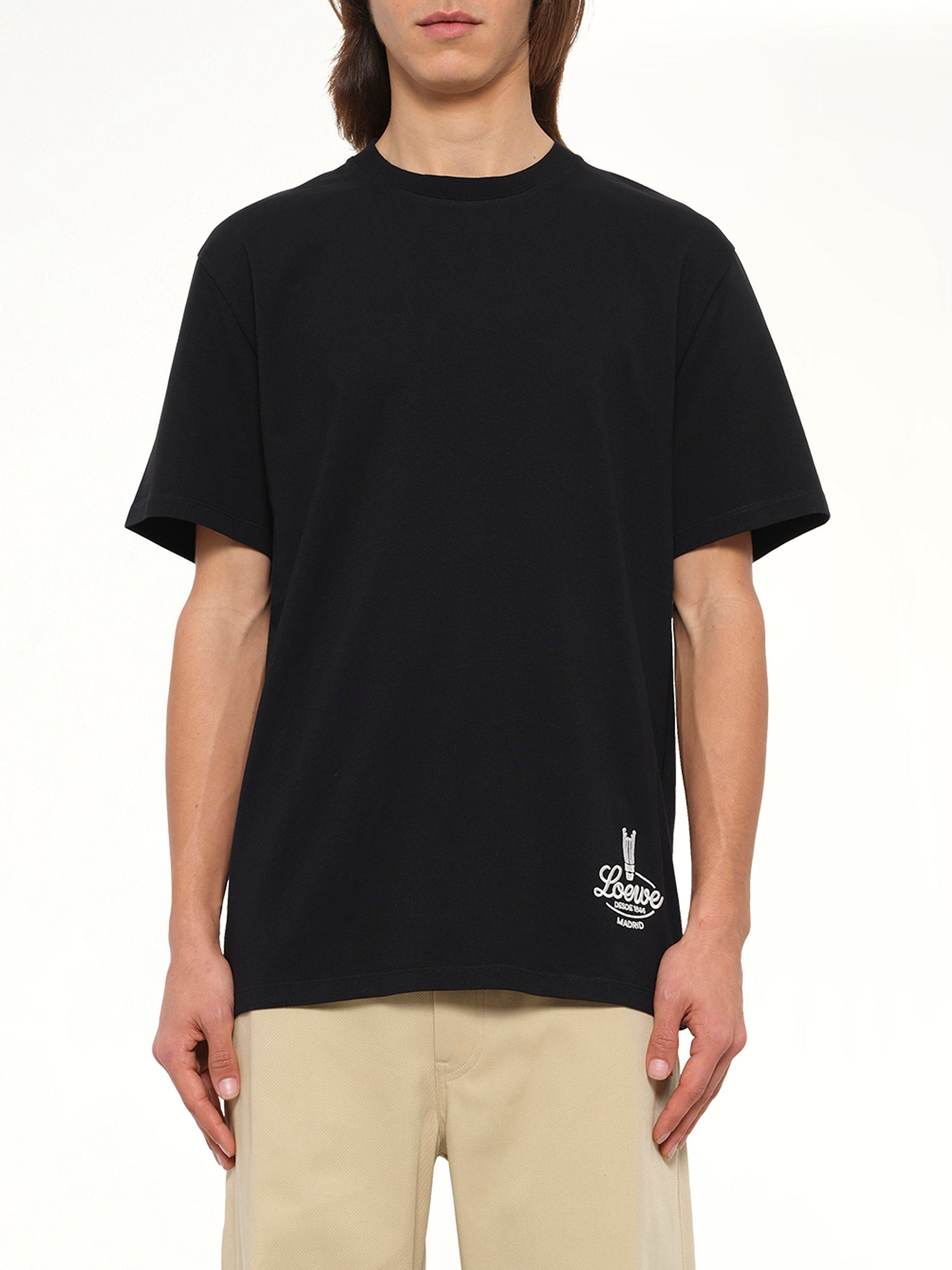 Back Print Relaxed Fit T-Shirt in Black/White