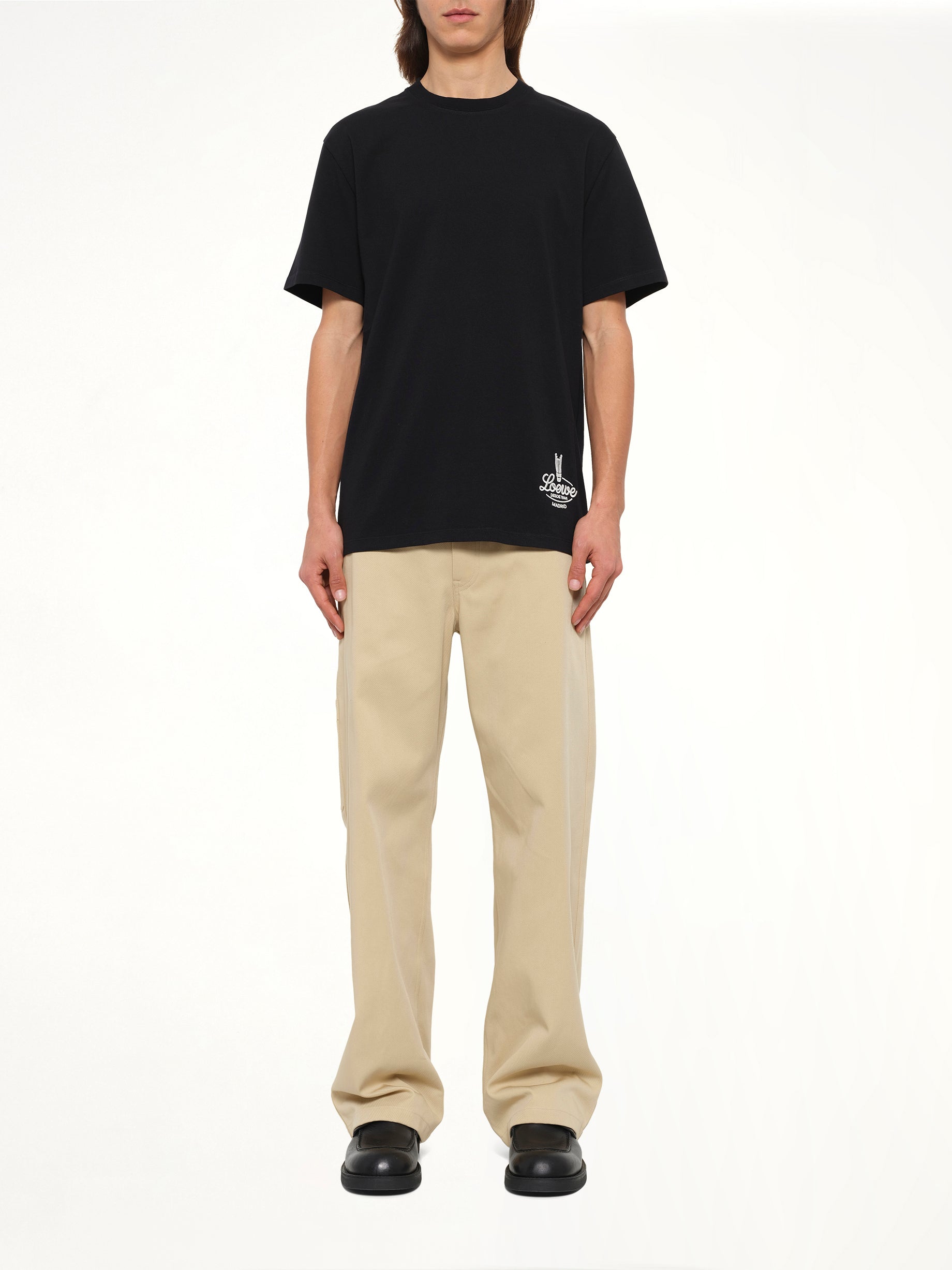 Back Print Relaxed Fit T-Shirt in Black/White
