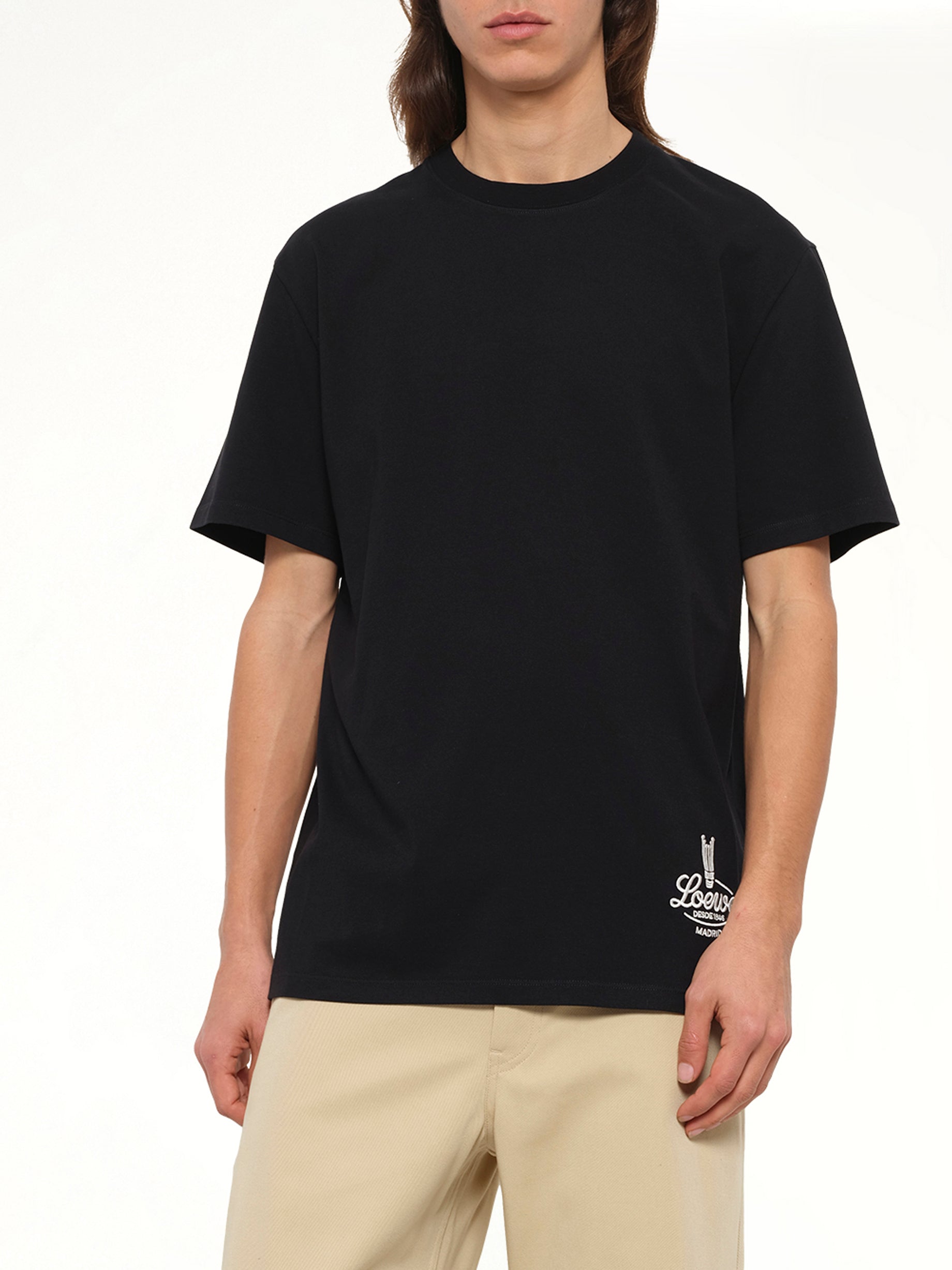 Back Print Relaxed Fit T-Shirt in Black/White