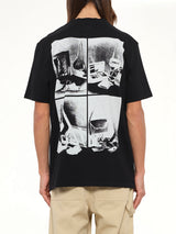 Back Print Relaxed Fit T-Shirt in Black/White
