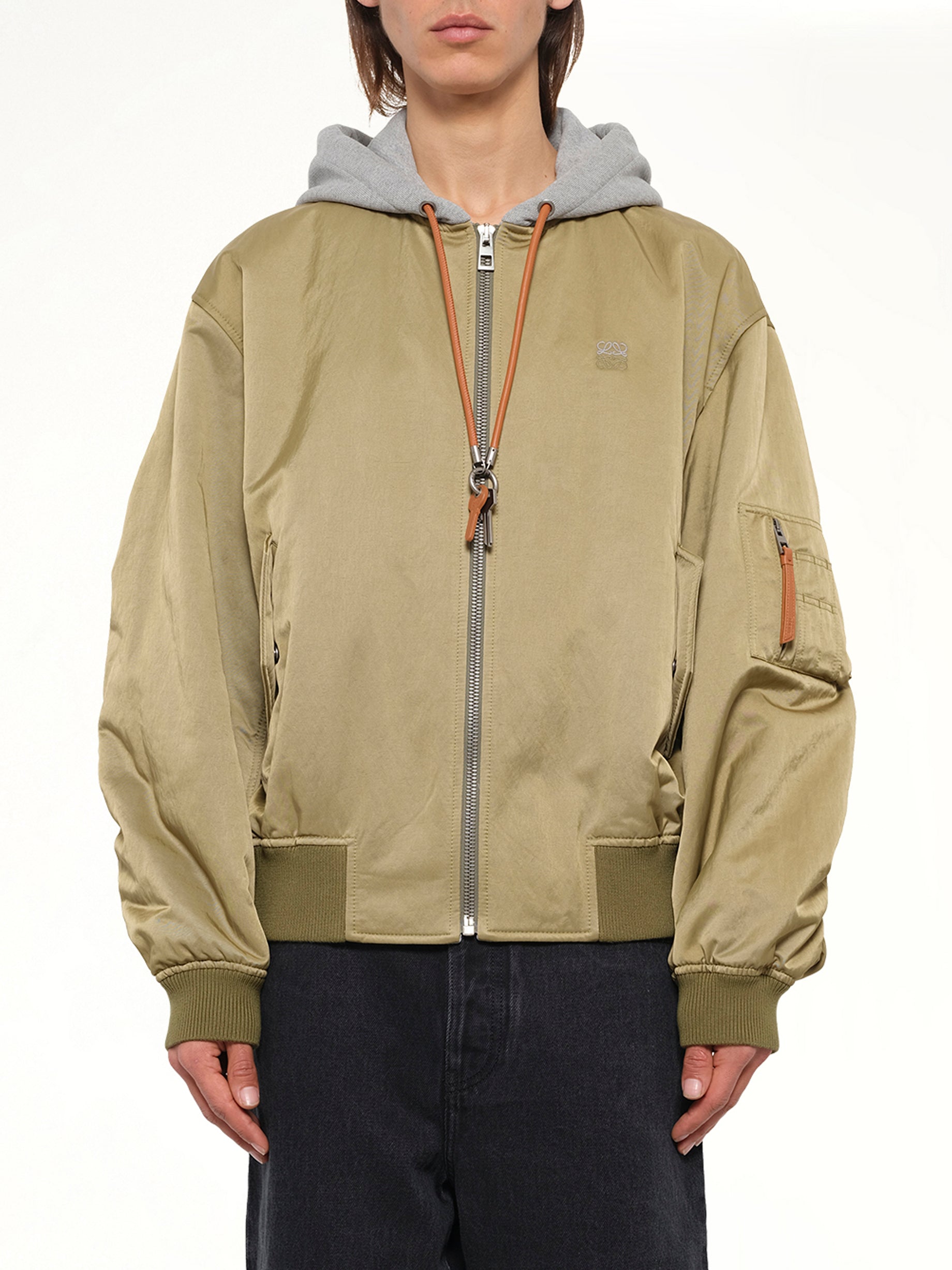 Bomber Jacket in Khaki Green
