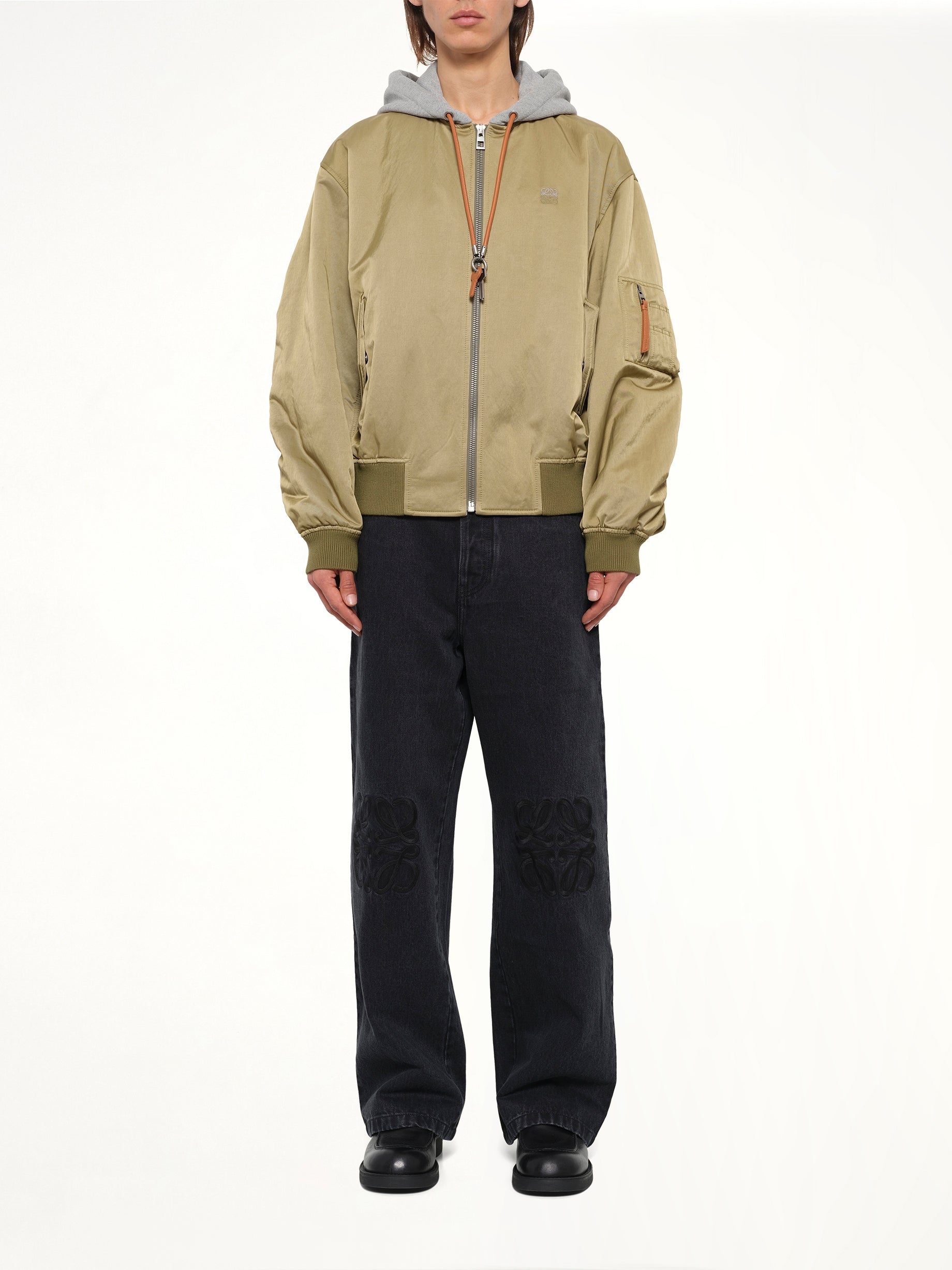 Bomber Jacket in Khaki Green