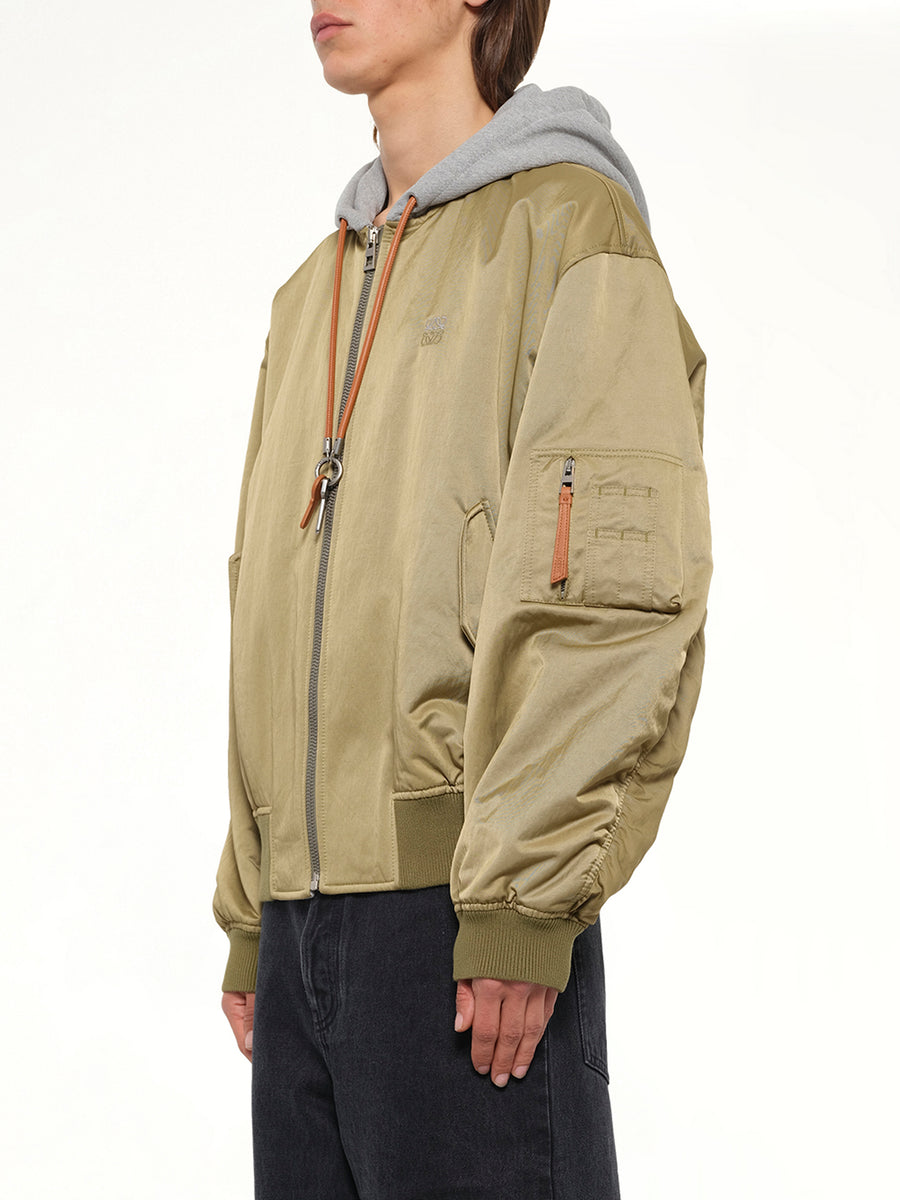 Bomber Jacket in Khaki Green