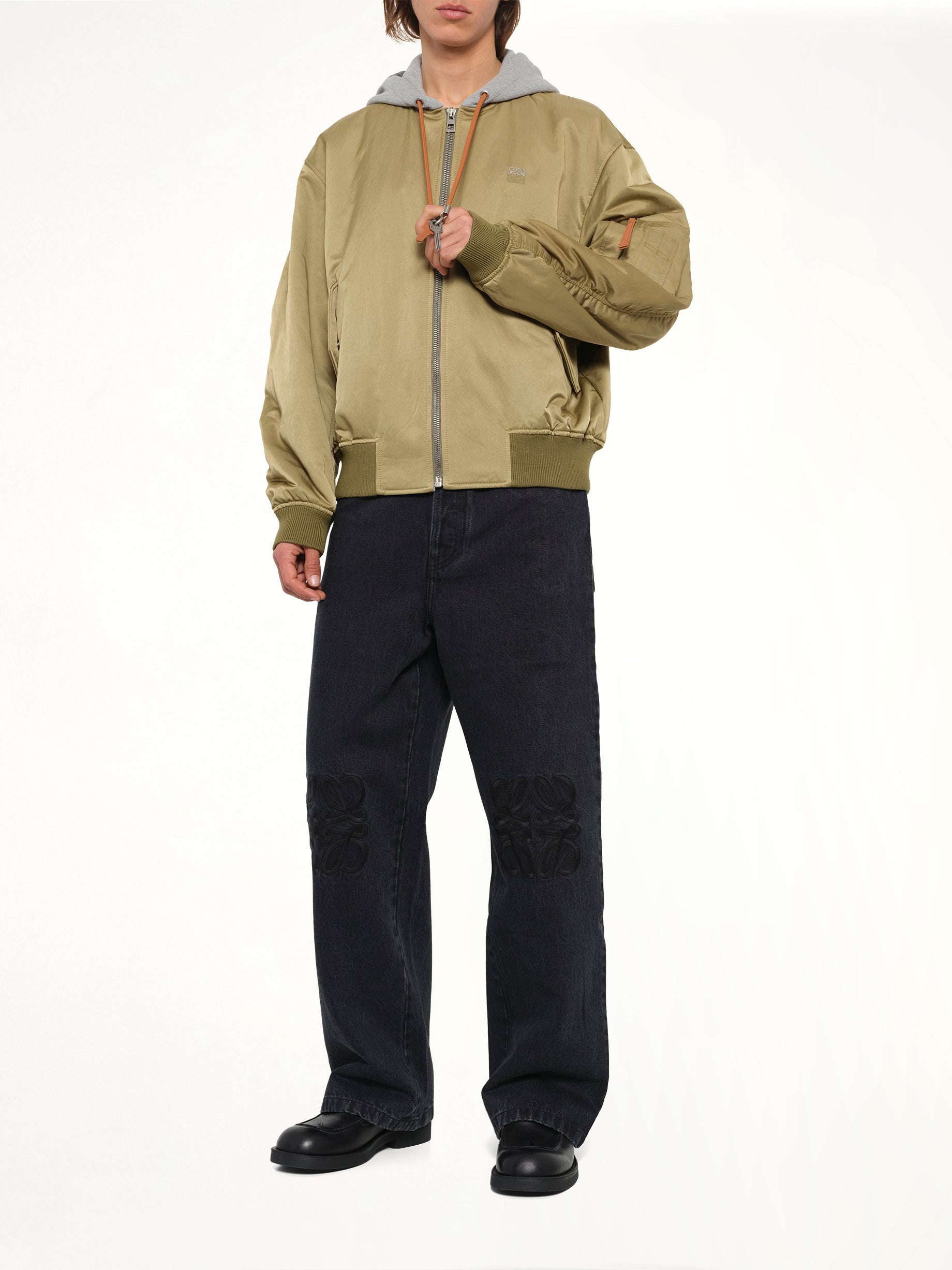 Bomber Jacket in Khaki Green