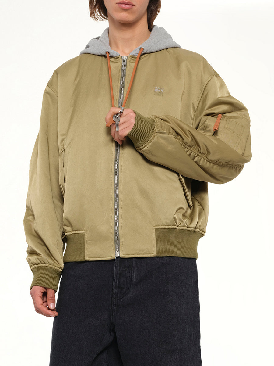 Bomber Jacket in Khaki Green