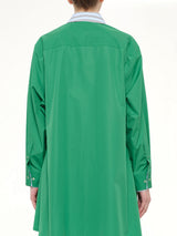 Cotton Poplin Shirt Dress in Green