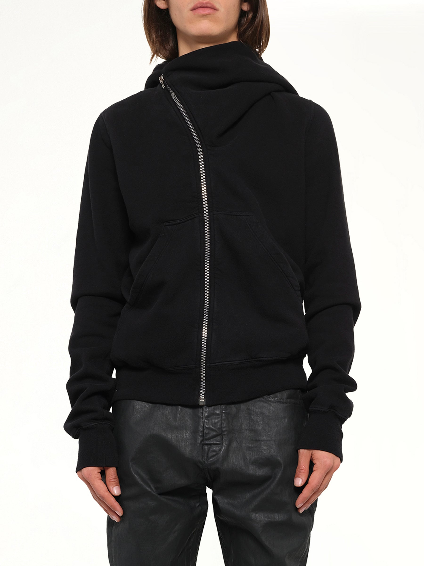 Furka Jersey Mountain Hoodie in Black