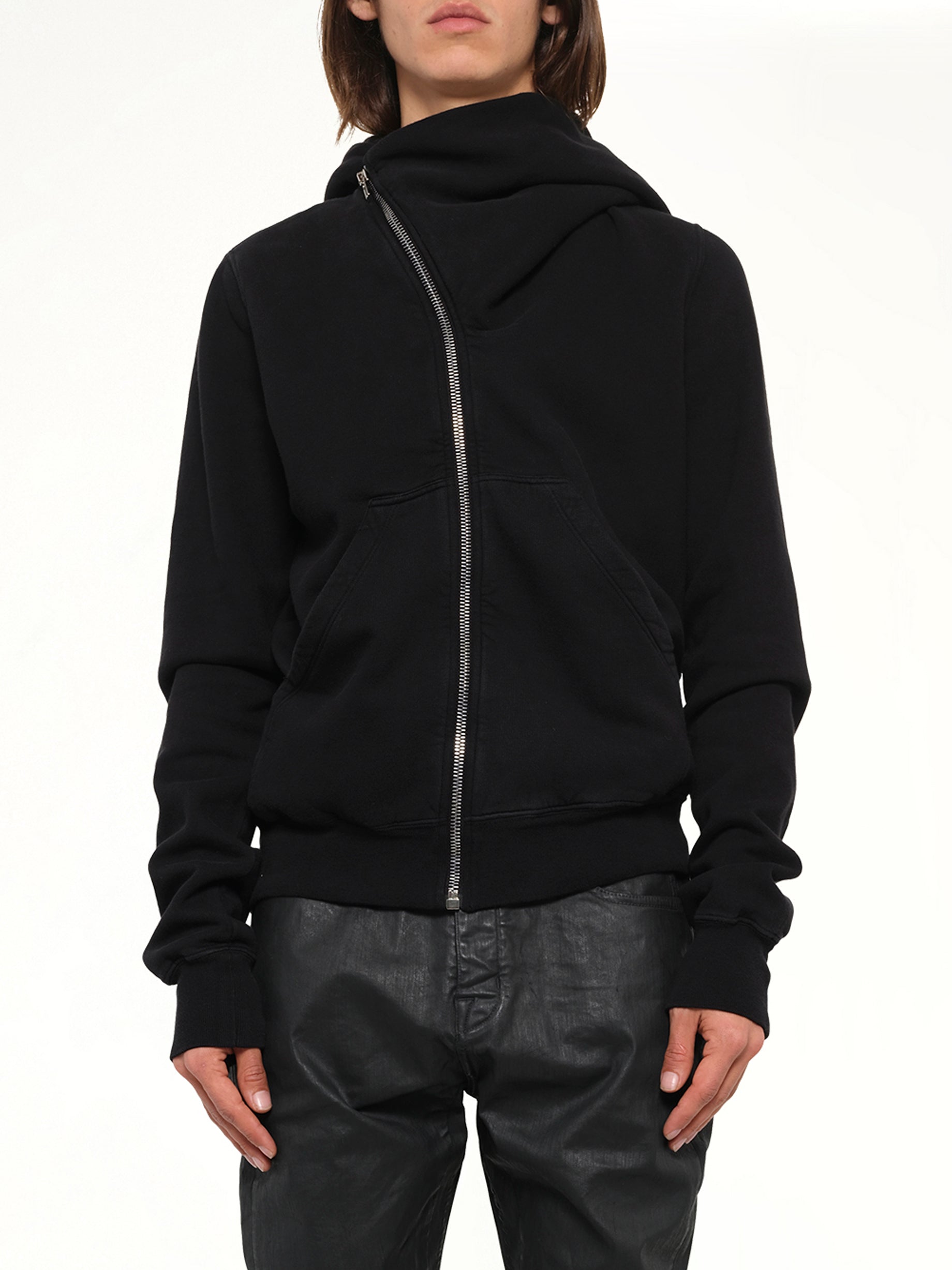Furka Jersey Mountain Hoodie in Black