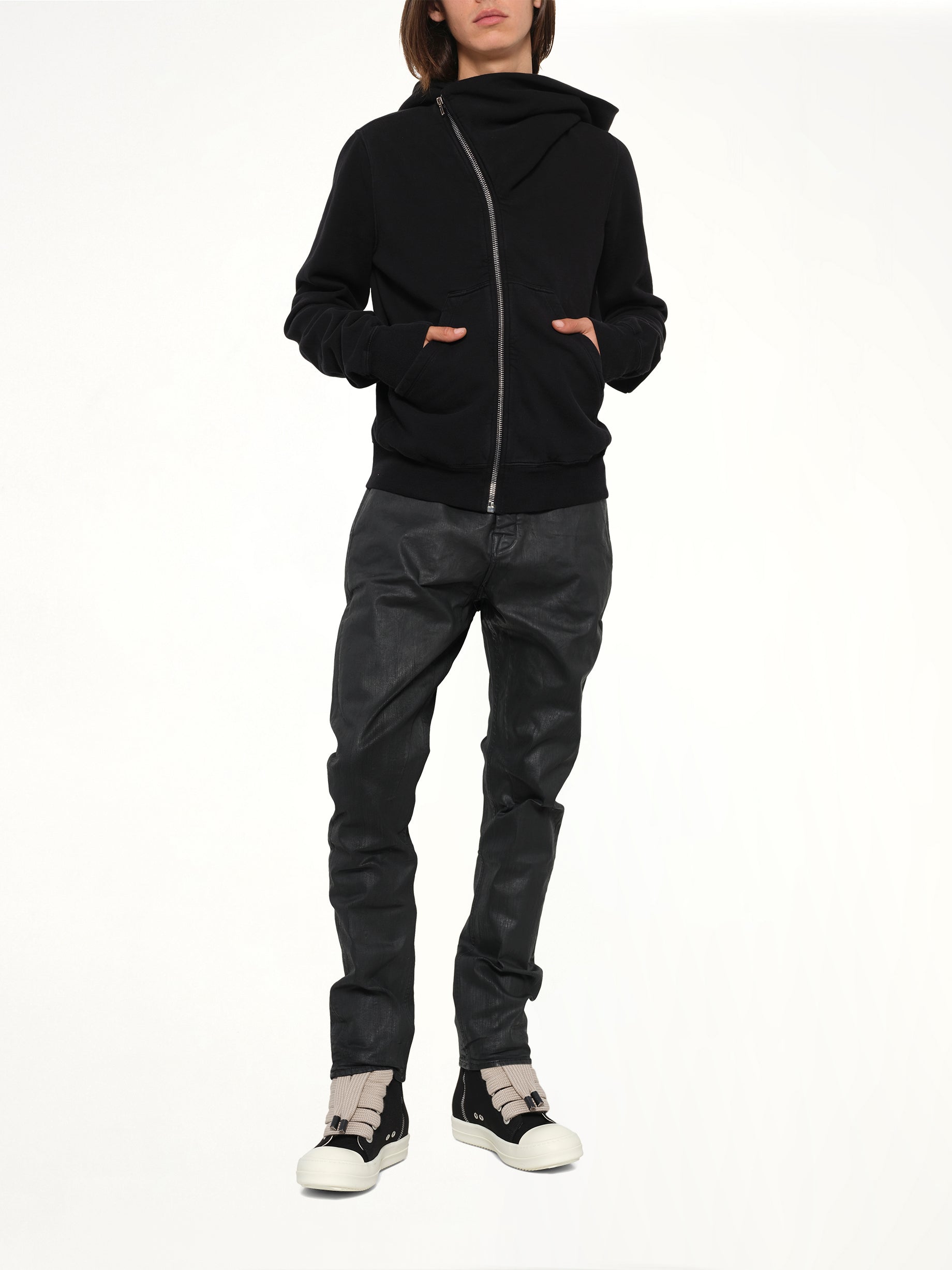 Furka Jersey Mountain Hoodie in Black