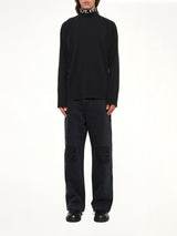 Logo Neck Top in Black