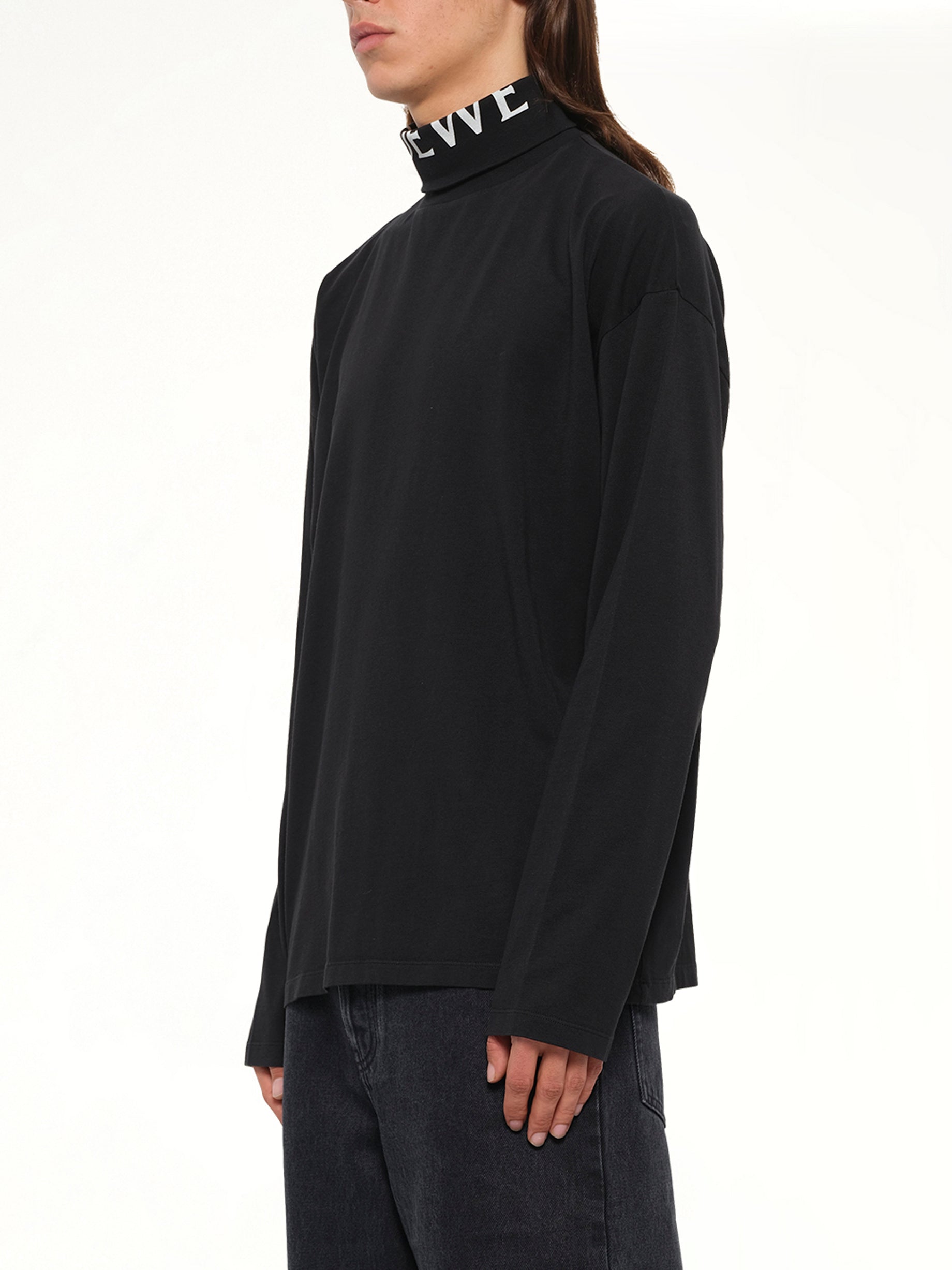 Logo Neck Top in Black