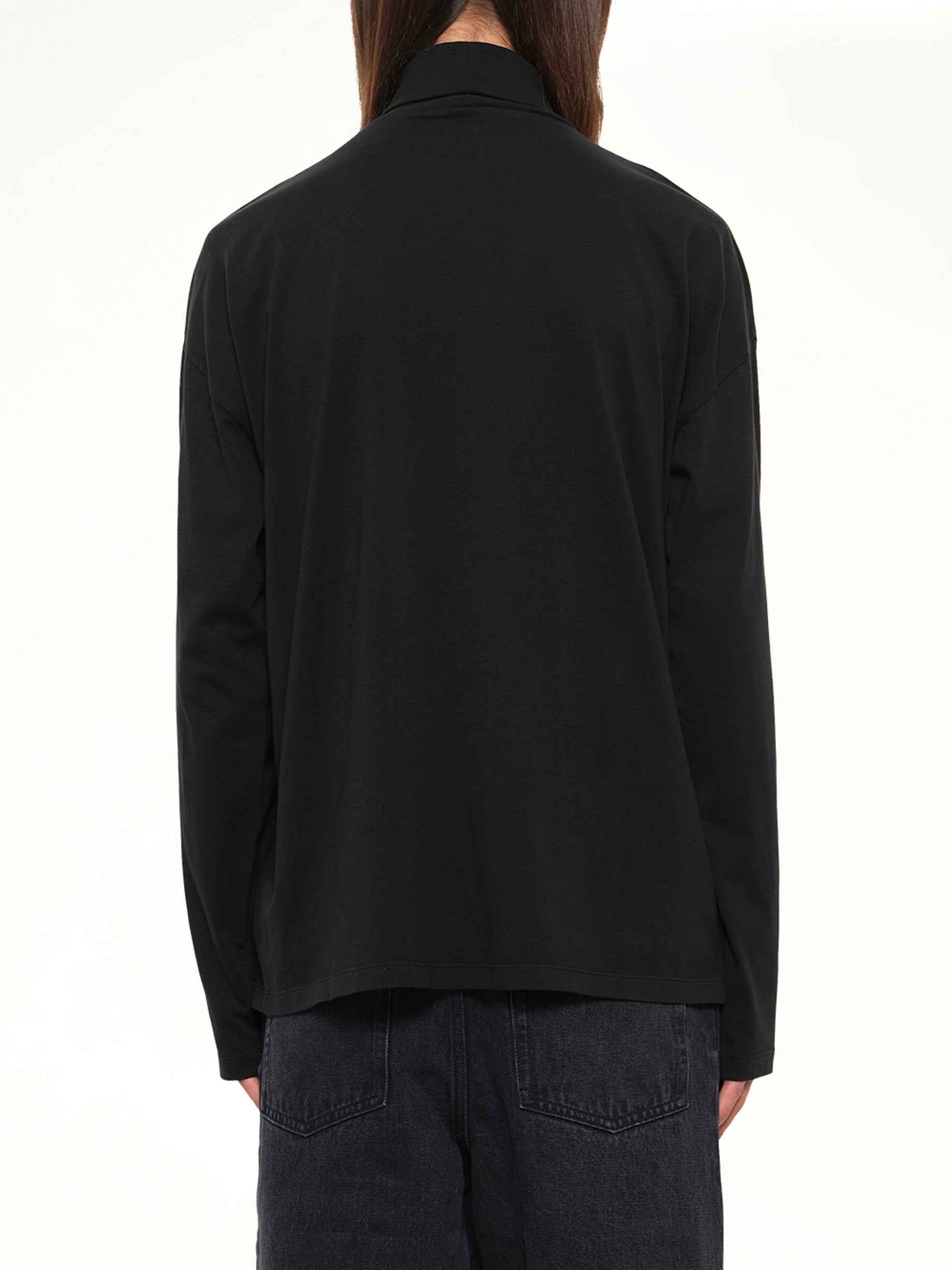 Logo Neck Top in Black