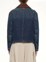 Short Denim Parka in Dark Blue