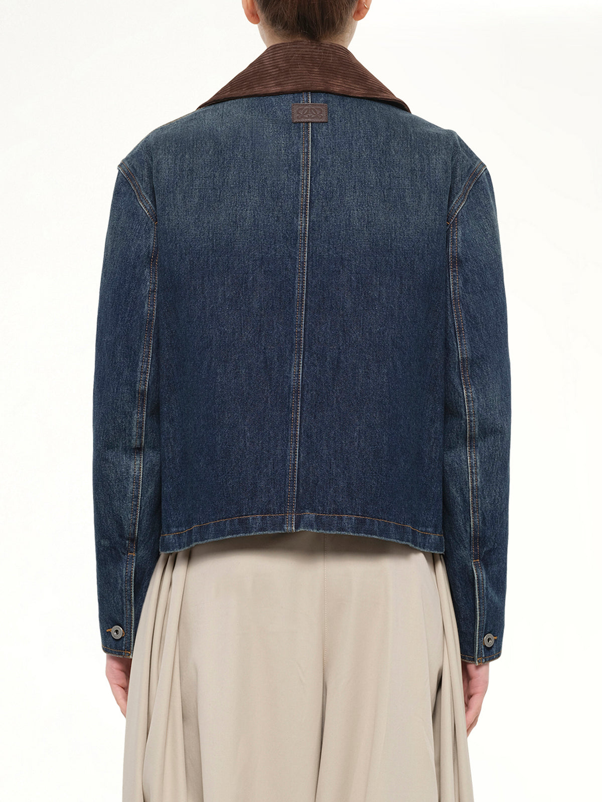 Short Denim Parka in Dark Blue