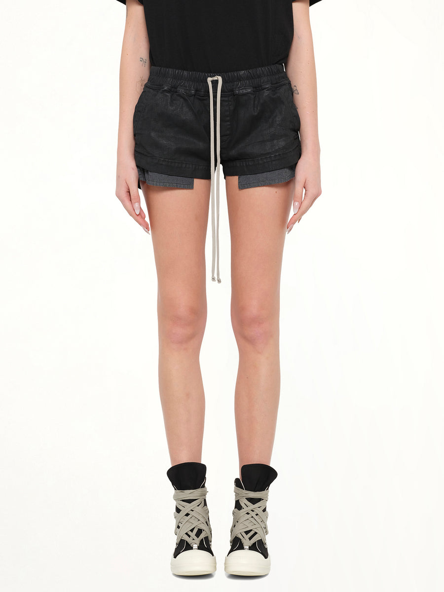 Stretch Denim FOG Boxers in Black Wax