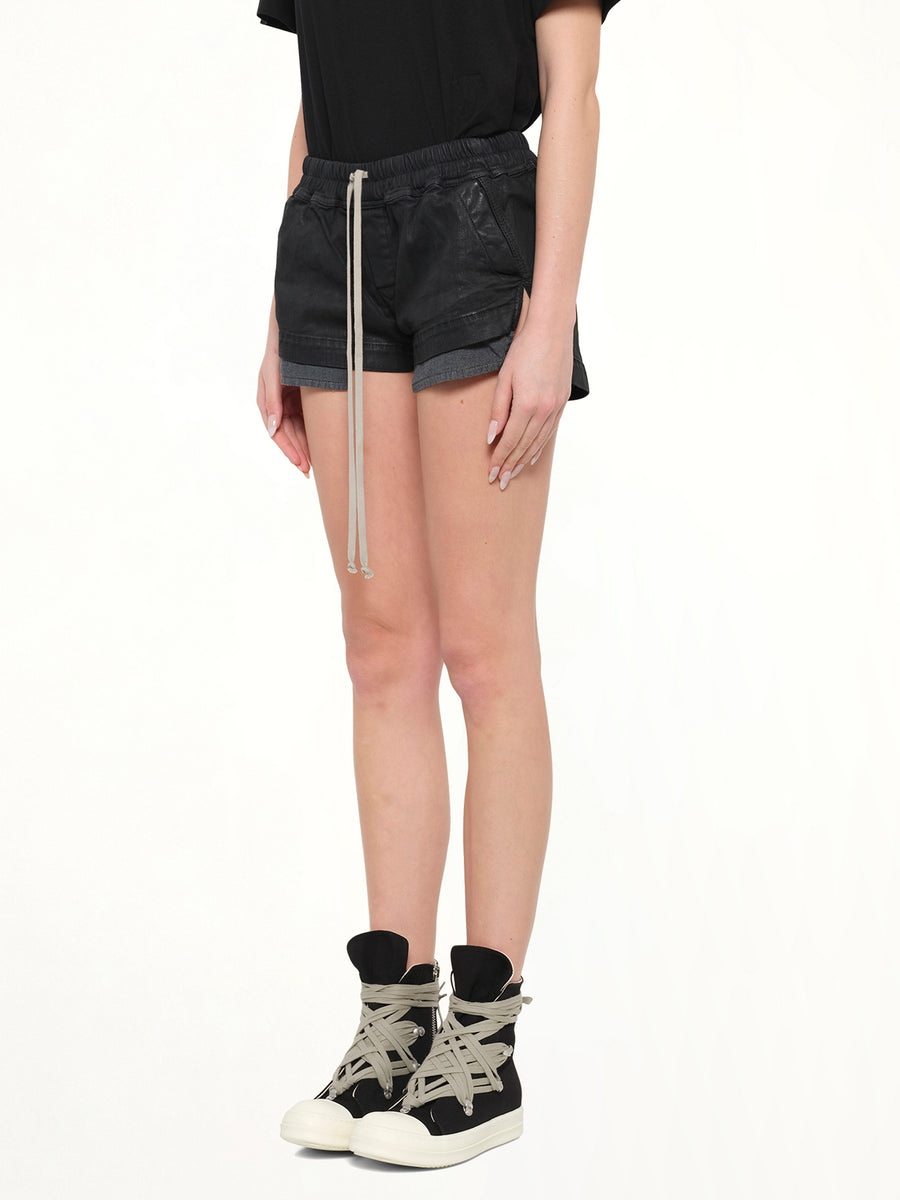 Stretch Denim FOG Boxers in Black Wax