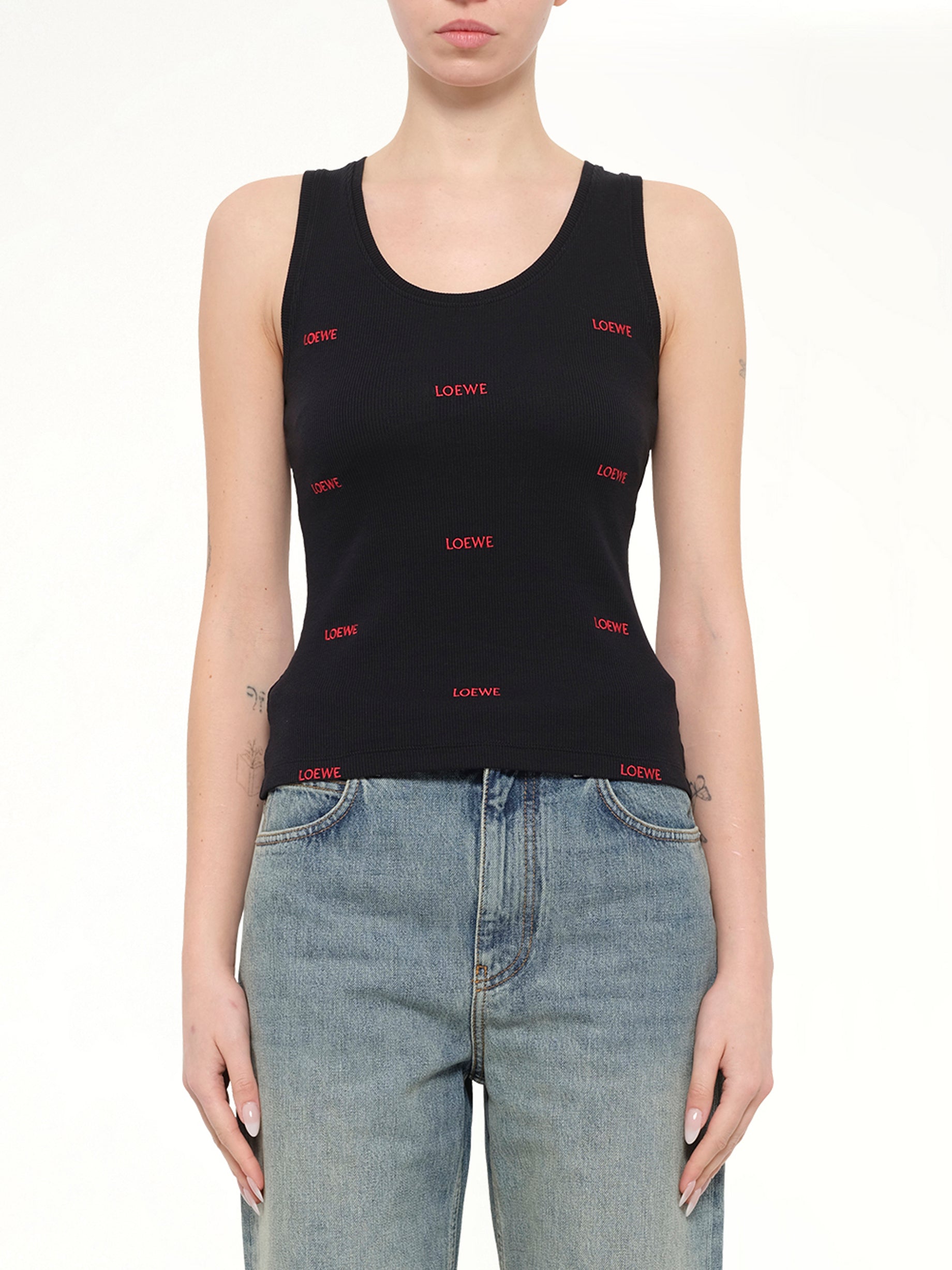 Tank Top in Black/Red