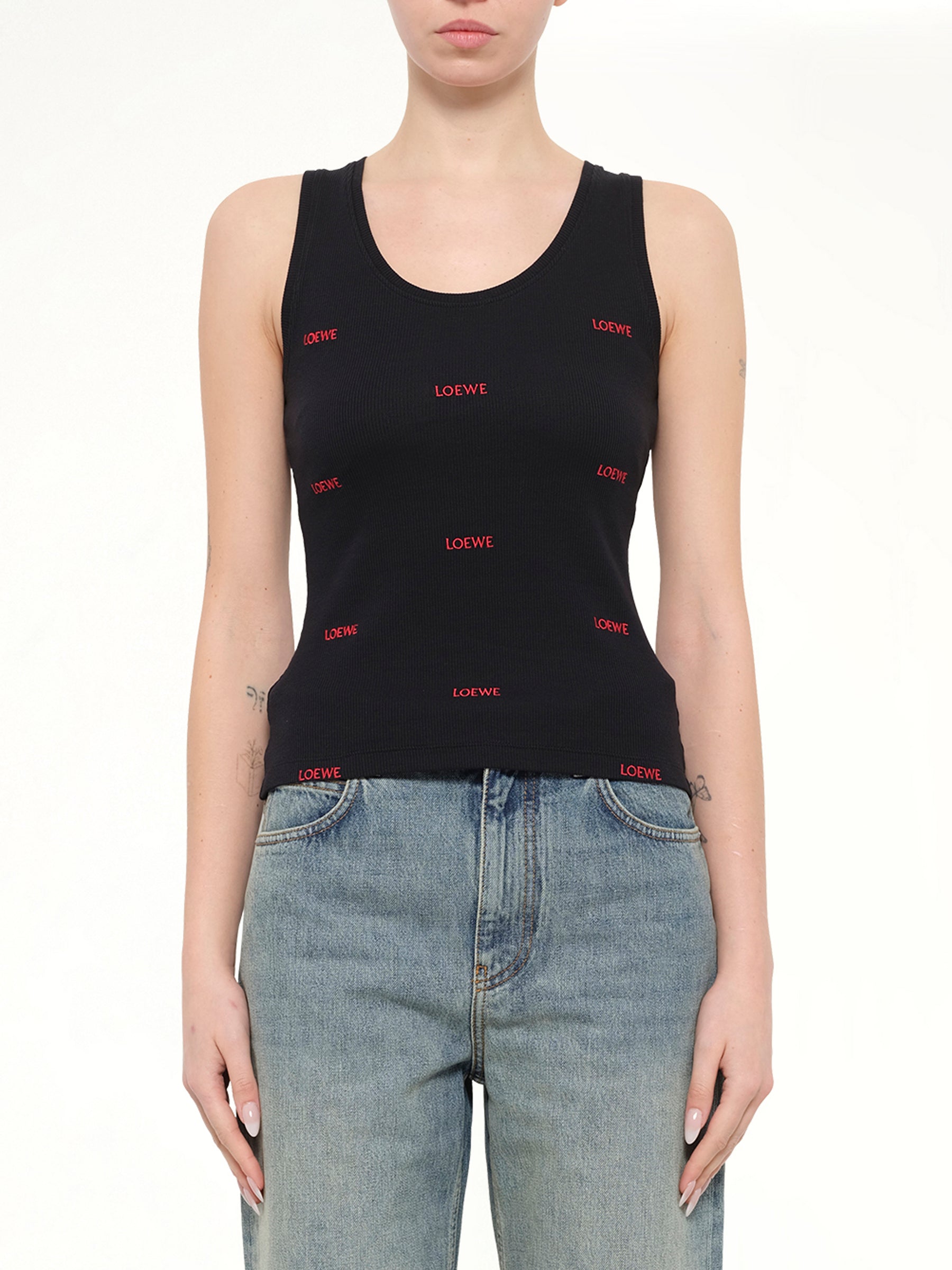 Tank Top in Black/Red