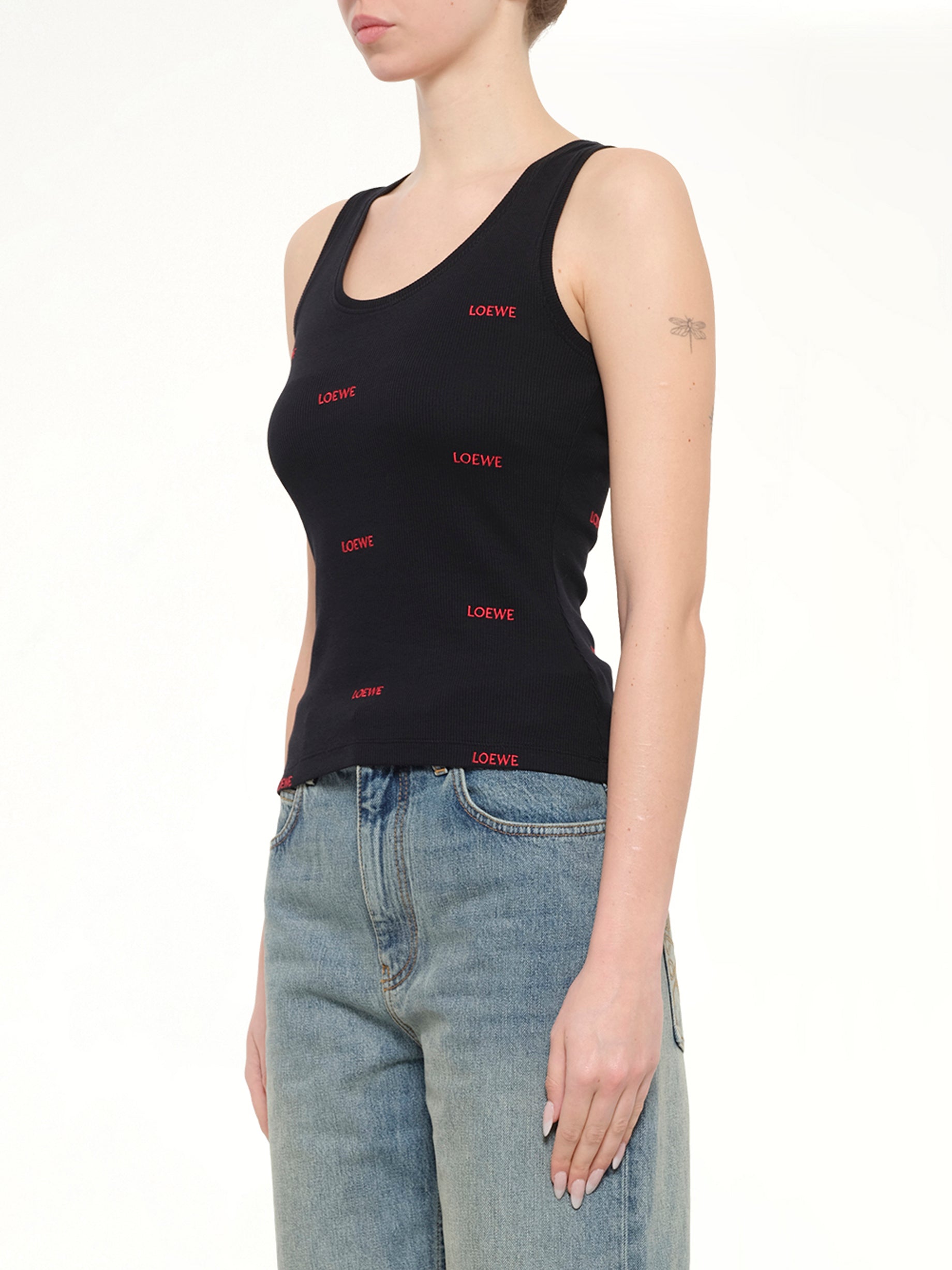 Tank Top in Black/Red