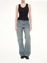 Tank Top in Black/Red
