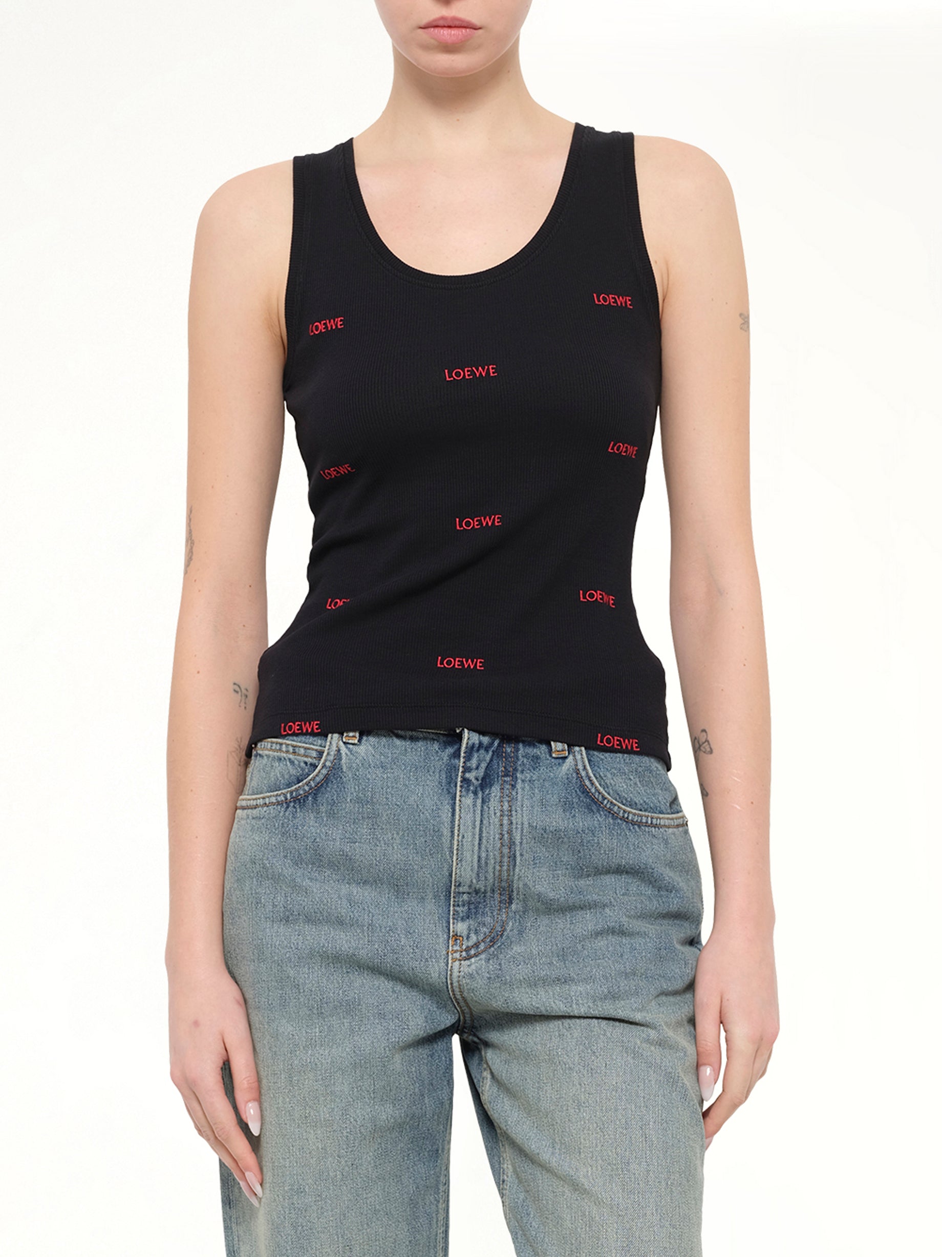 Tank Top in Black/Red