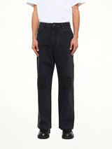 Tonal Anagram Baggy Jeans AF in Black