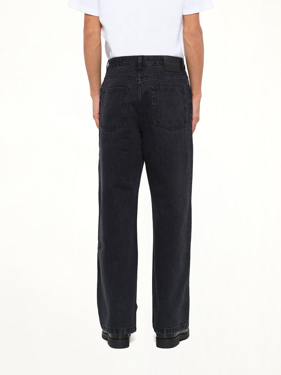Tonal Anagram Baggy Jeans AF in Black