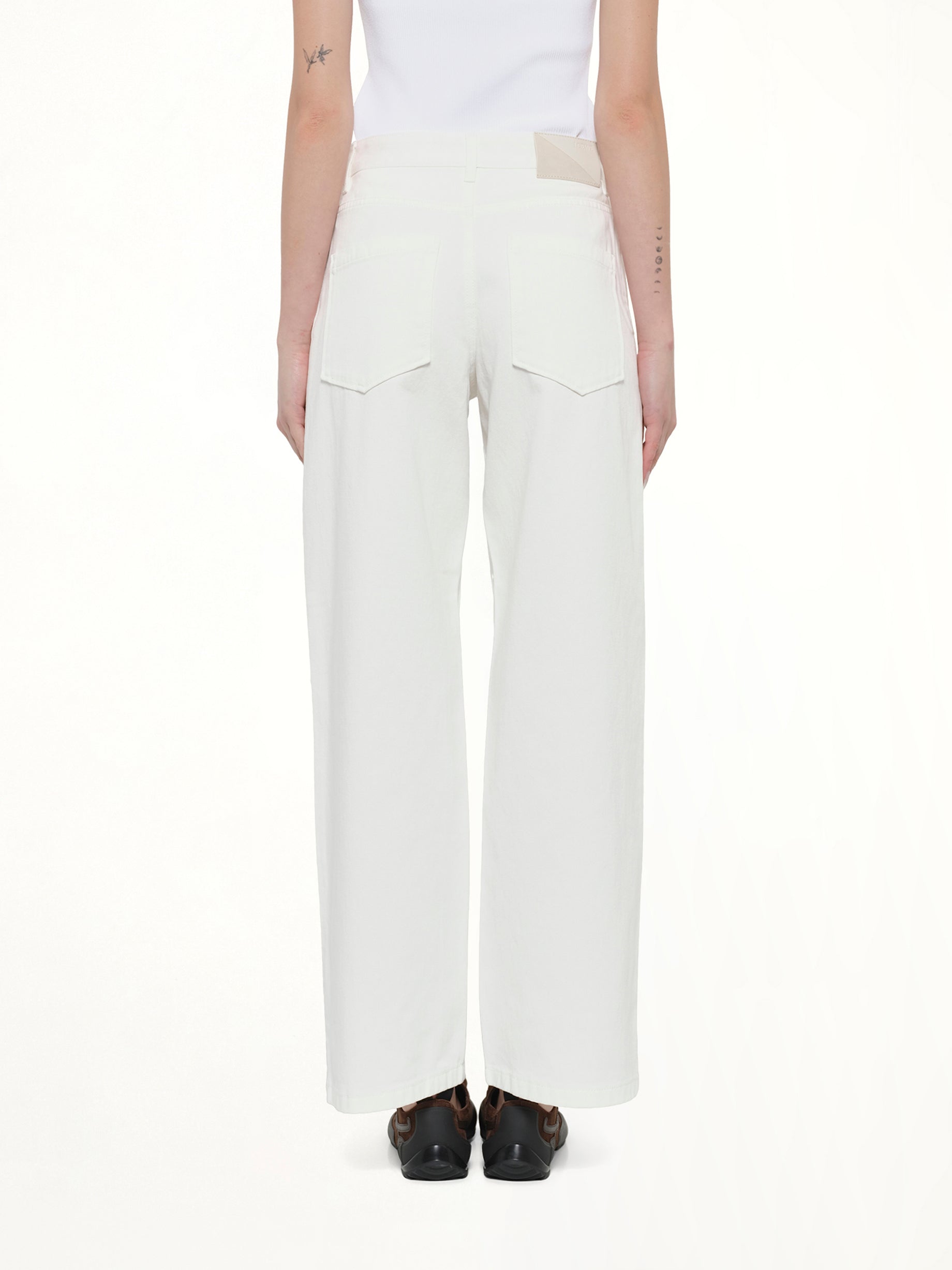 Tonal Anagram Baggy Jeans AF in White