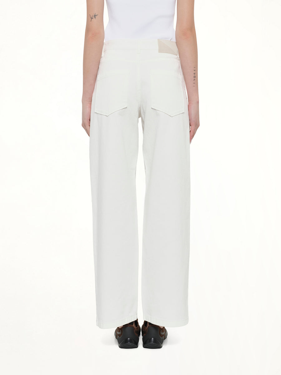 Tonal Anagram Baggy Jeans AF in White
