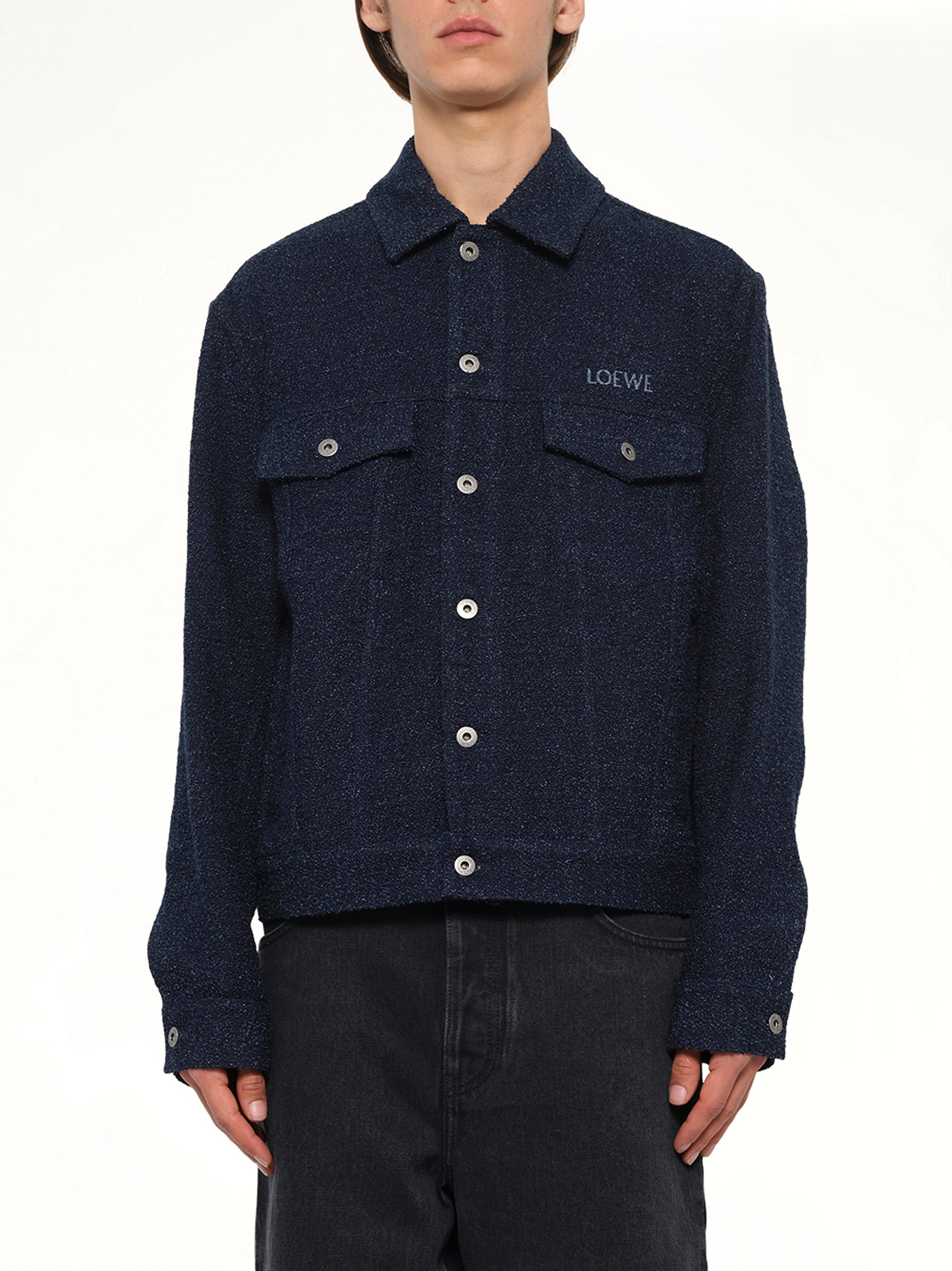 Trucker Jacket in Dark Denim Blue