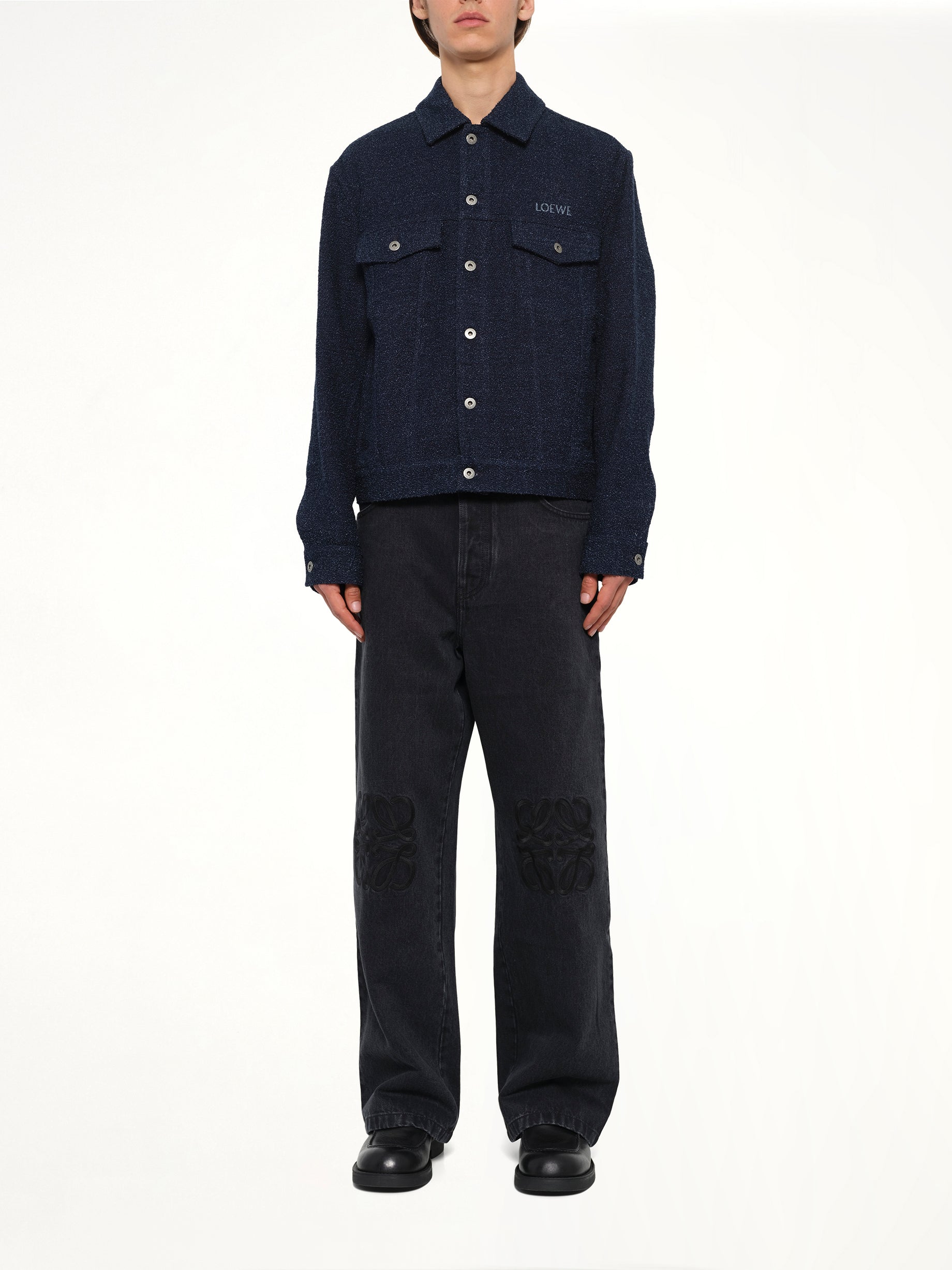 Trucker Jacket in Dark Denim Blue