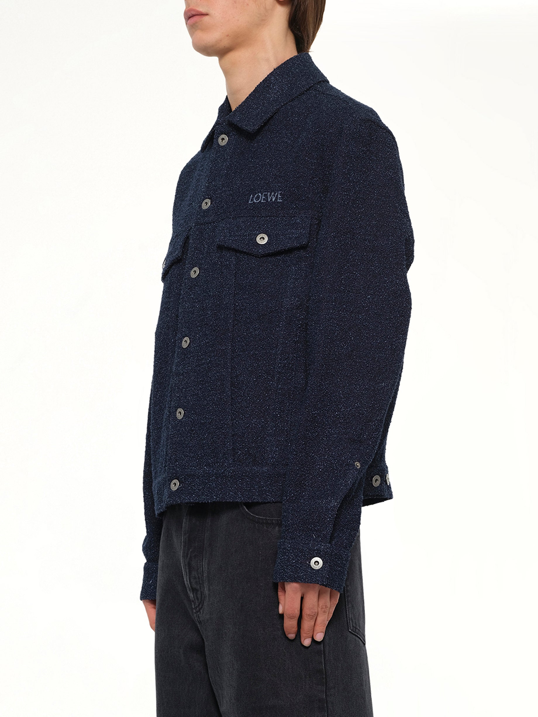 Trucker Jacket in Dark Denim Blue