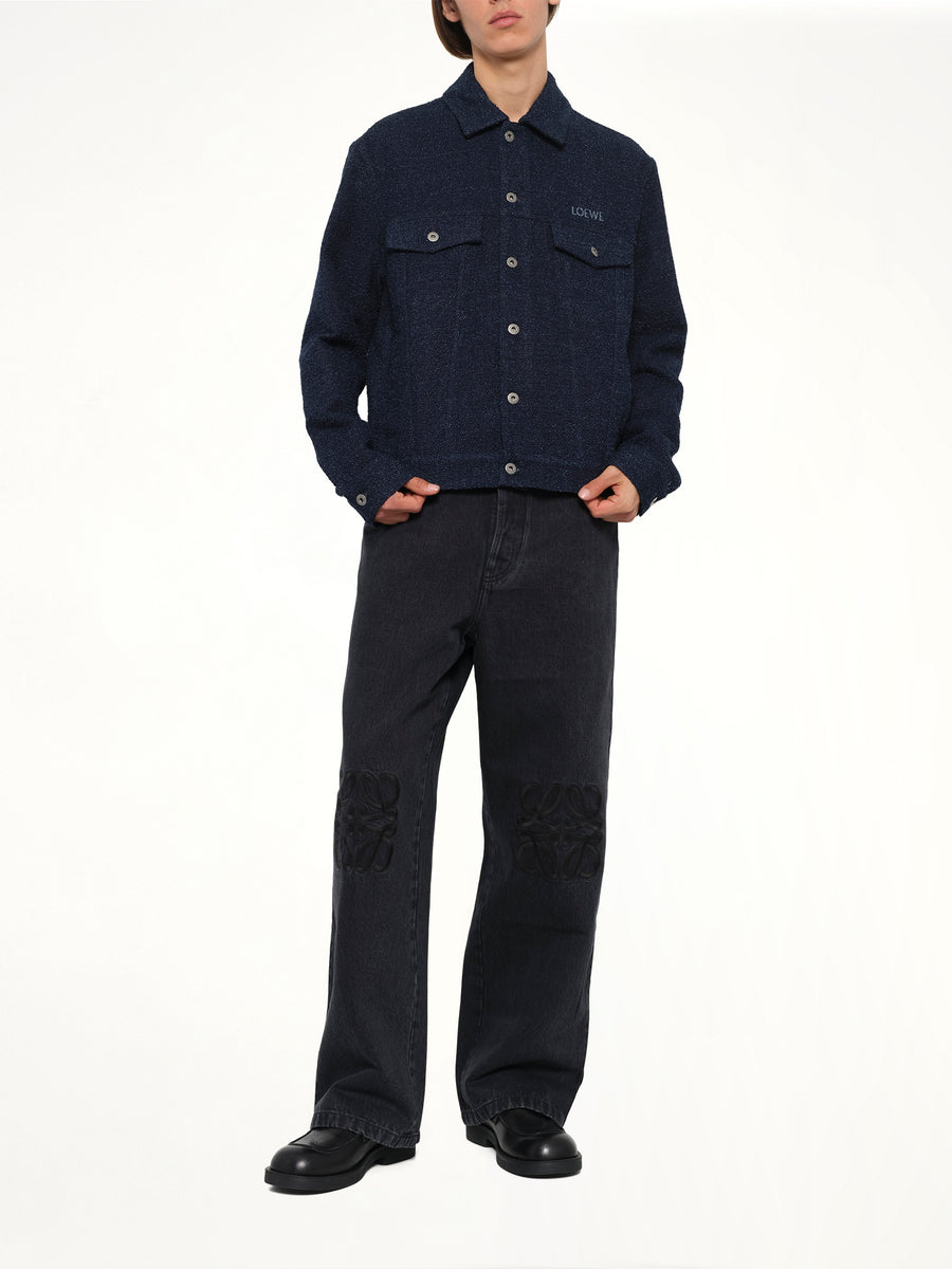 Trucker Jacket in Dark Denim Blue