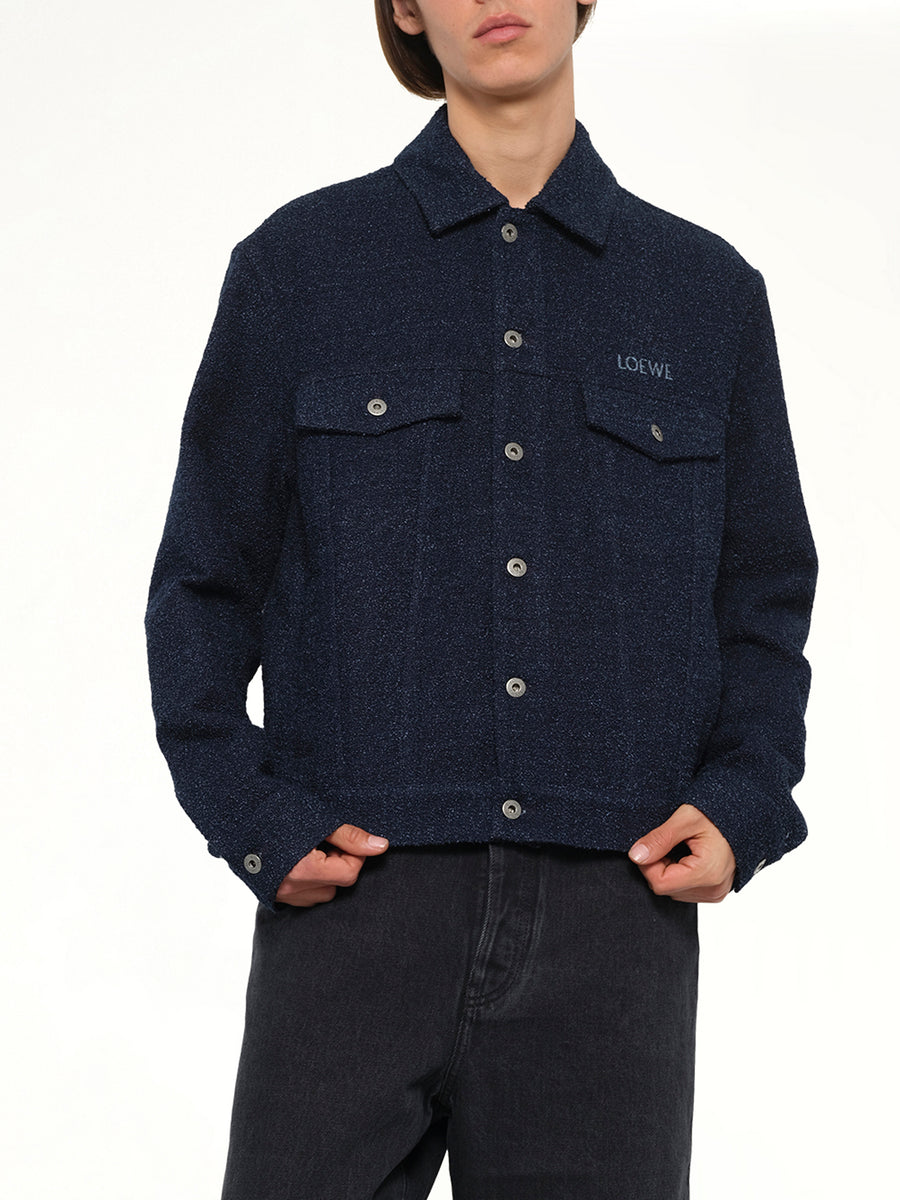 Trucker Jacket in Dark Denim Blue