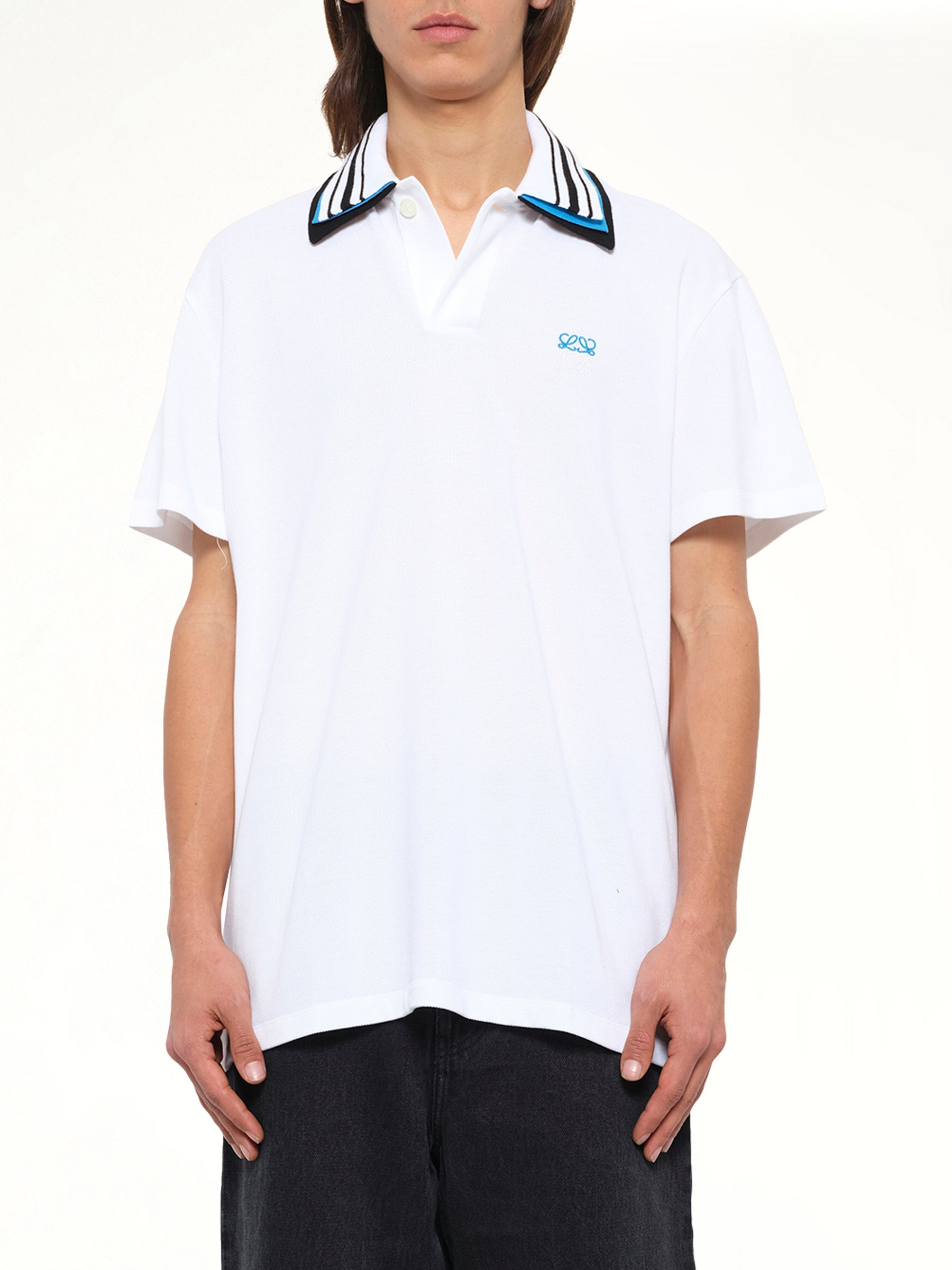 Two-Tone Polo in White