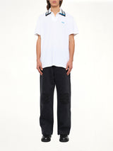 Two-Tone Polo in White