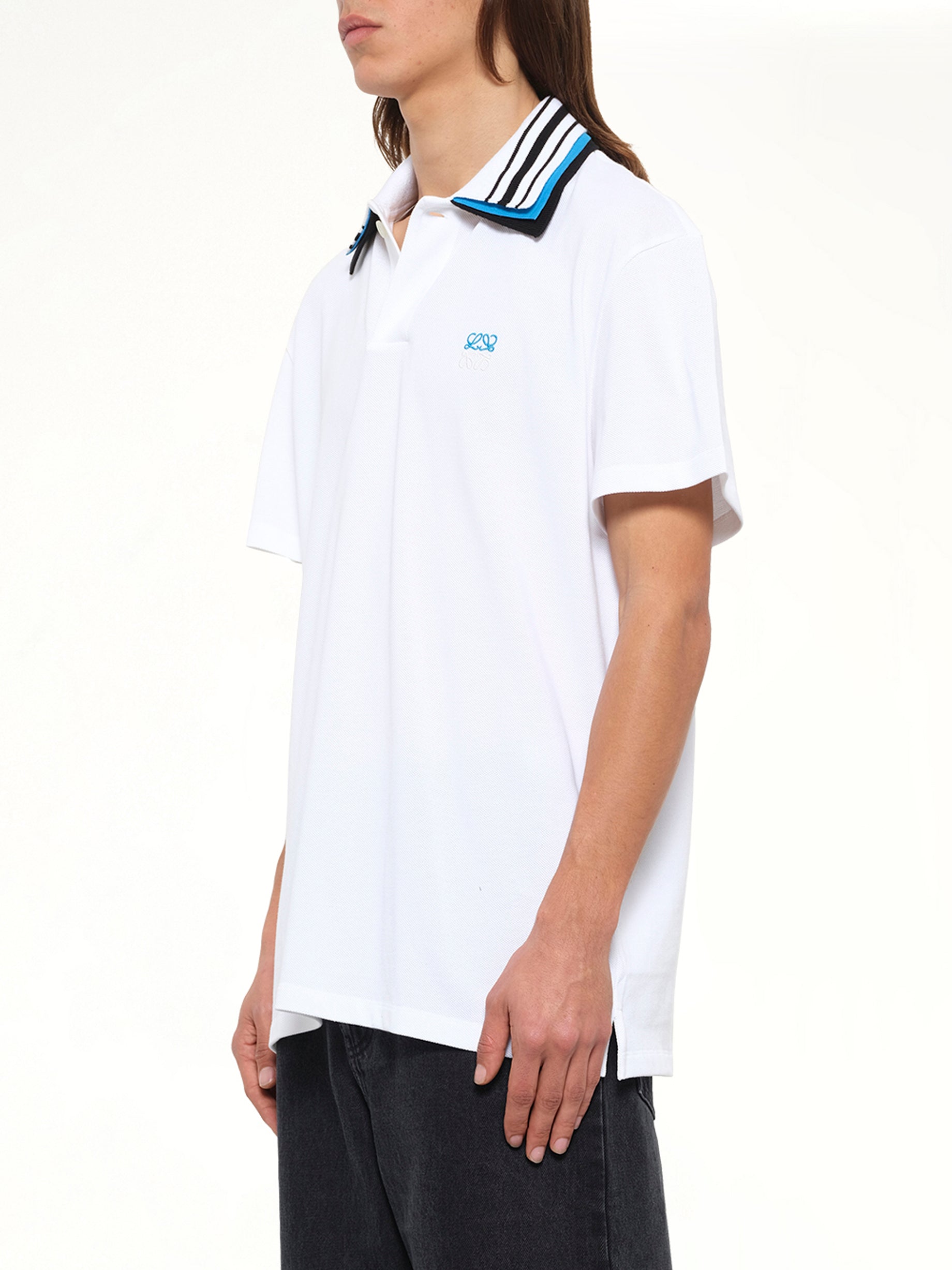 Two-Tone Polo in White