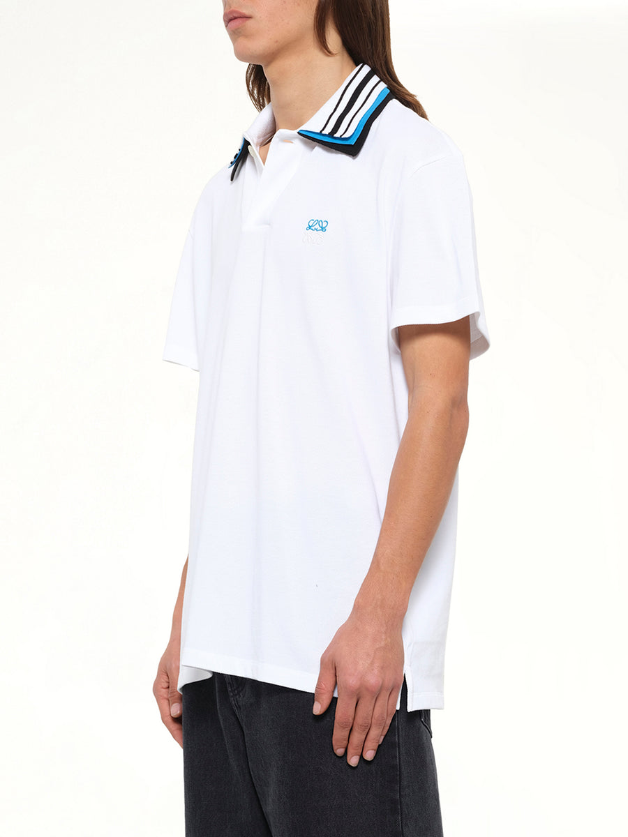 Two-Tone Polo in White