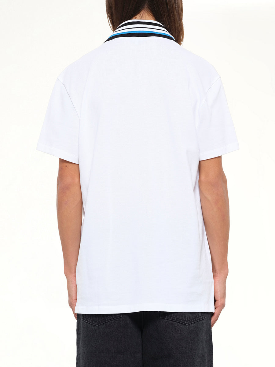 Two-Tone Polo in White