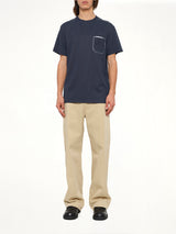 Two-Tone Regular Fit T-Shirt in Navy Blue